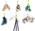 Cat Insect Feather Toys Replacement Cat Toy Wand Refills, 6 Pieces Natural by WelcometoHokoad