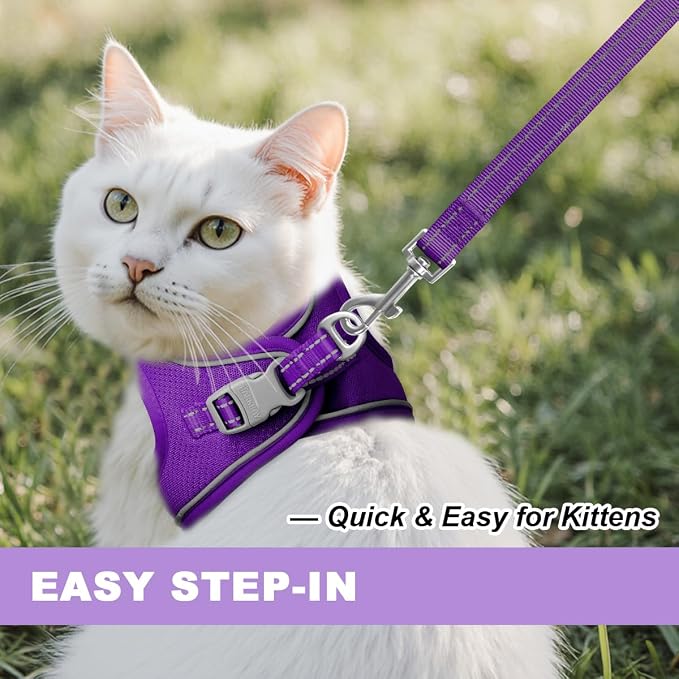 Cat Harness and Leash Set, Escape Proof Kitten Harness, Step in Adjustable Soft - Image 9