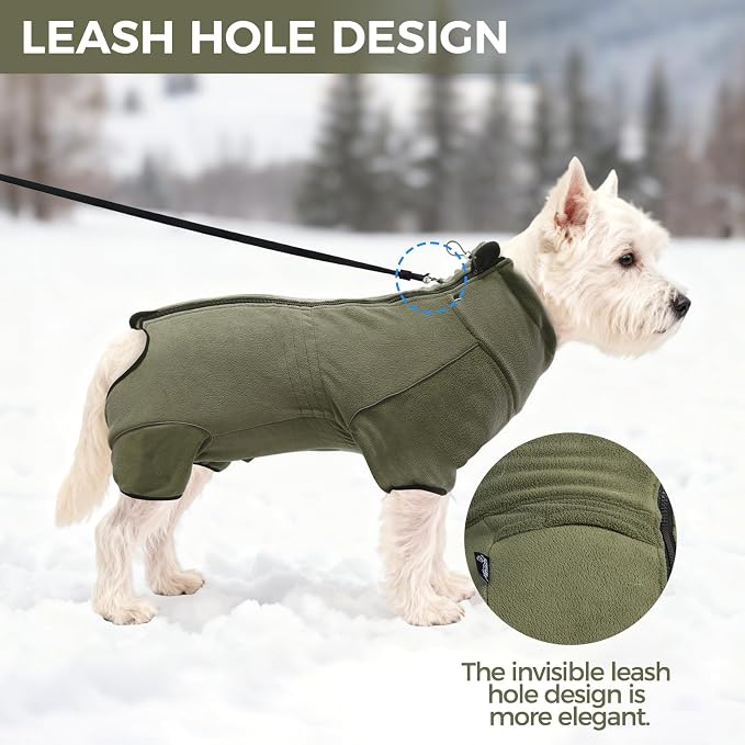 Mihachi Dog Snow Suit Dog Coat Soft Fleece Pullover Pajamas, Pet Windproof Warm - Image 5