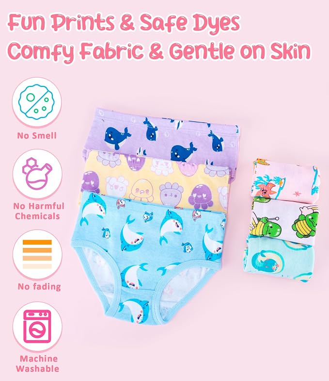 Girls and Toddlers 100% Cotton Underwear Tagless Soft Panties Size 2-3T - Image 6