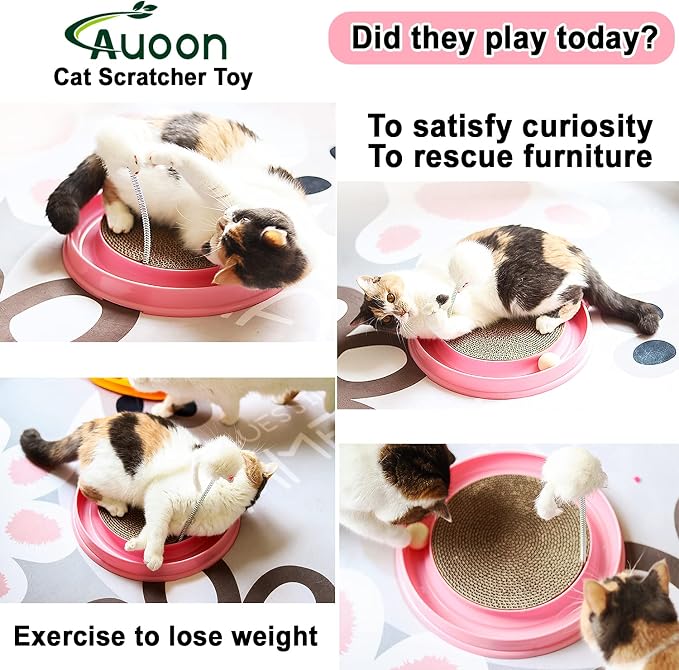 AUOON Cat Scratcher Toy with Ball Track - 3 in 1 Interactive Cat Toy - Image 9