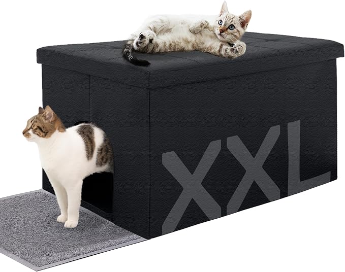 MEEXPAWS Cat Litter Box Enclosure Furniture Hidden, Cat Washroom Bench Storage by PETPRODUCTS