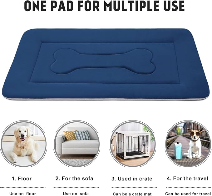 JoicyCo Dog Bed Large Crate Mat 42 in Non-Slip Washable Soft Mattress Kennel - Image 4