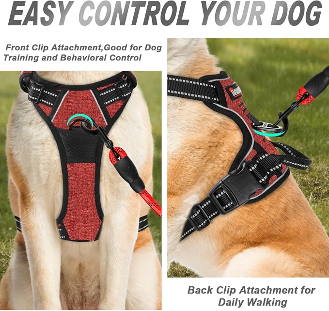 BARKBAY No Pull Dog Harness Front Clip Heavy Duty Reflective Easy Control Handle - Image 2
