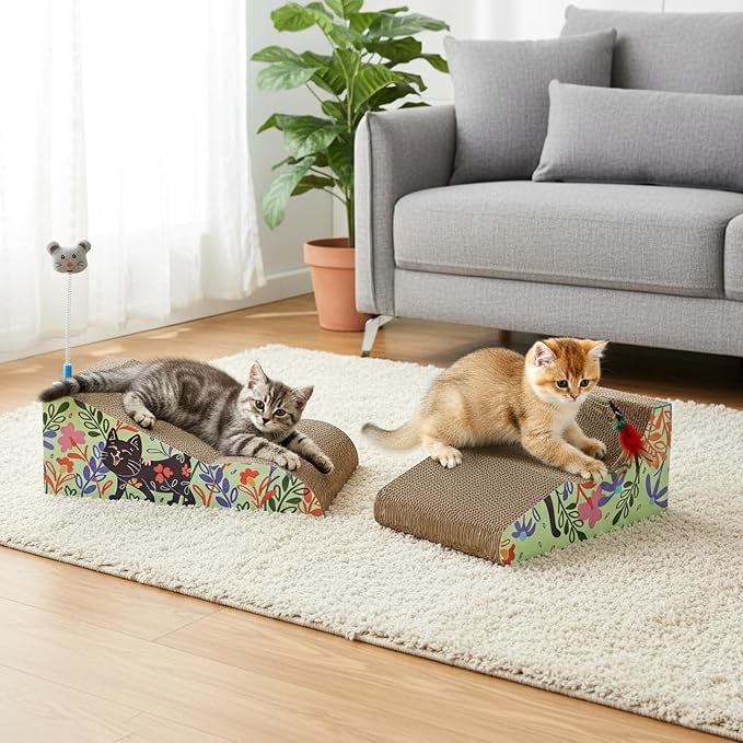 WUWEOT 2 in 1 Cat Scratching Board, Removable Cardboard Scratching Pad - Image 7