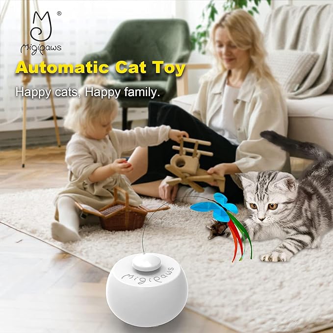 Migipaws Interactive Cat Toys, Butterfly & Feather Kitten Toy, Automatic - Image 4