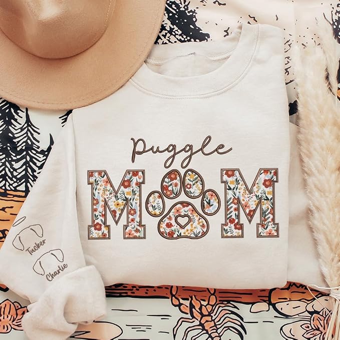 CHILLEVER Personalized Embroidered Dog Mom Sweatshirt, Dog Mama Crewneck - Image 7