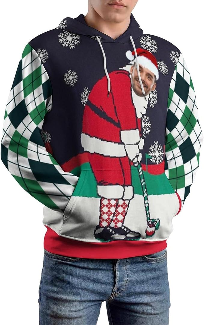 Artsadd Custom Face Unisex athletic Pockets Sweatshirt Loose Hoodie Custom - Image 2