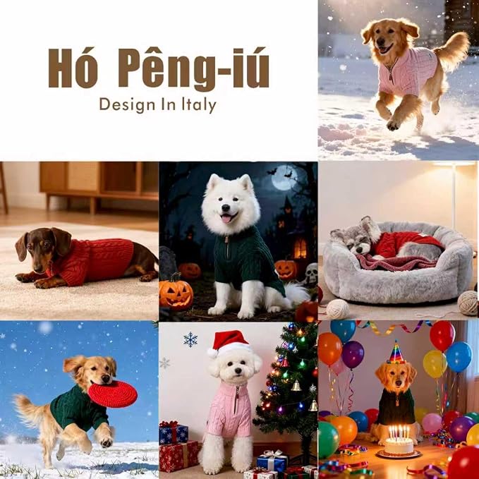 Small/Medium Dog Sweater, Warm Dog Winter Coat w/Sleeves, Comfortable High Neck - Image 4