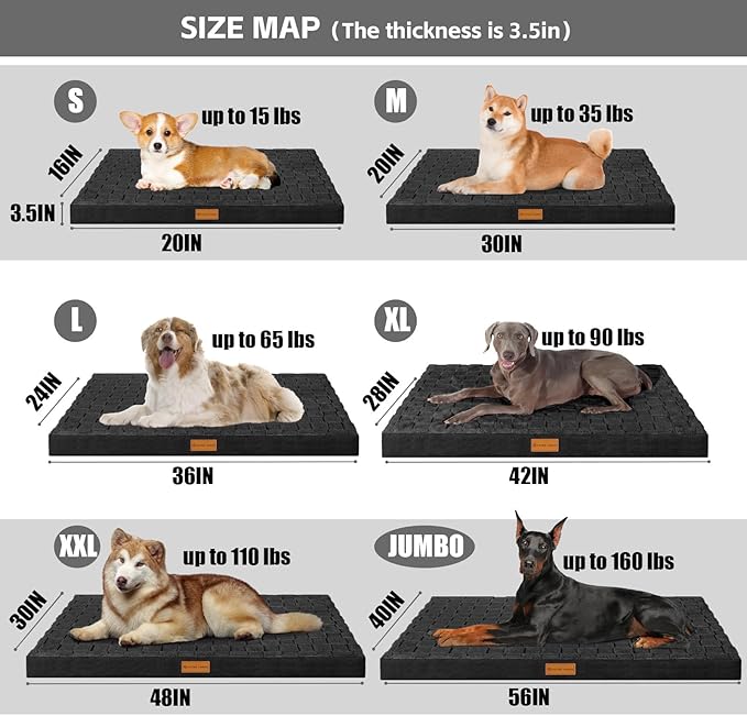Patas Lague Orthopedic XL Dog Bed Large Sized Dog 48''X30'', Waterproof Soft - Image 5