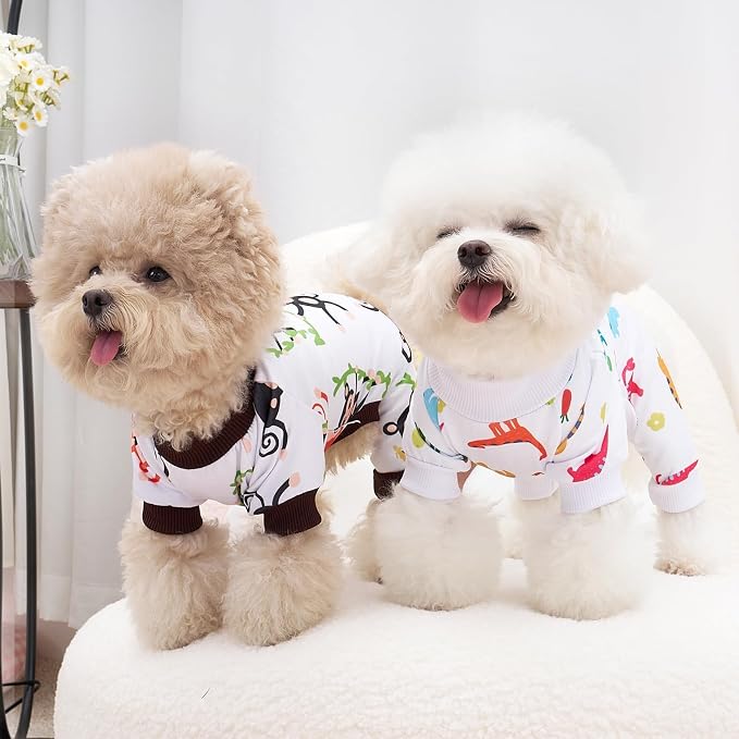 XPUDAC 4 Pack Dog Pajamas Soft Strechy Summer Doggie Clothes - Image 5