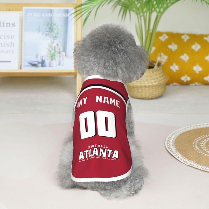 Atlanta Custom Pet Jersey Dog Clothes Jersey Various Sizes Customized Any Name - Image 5