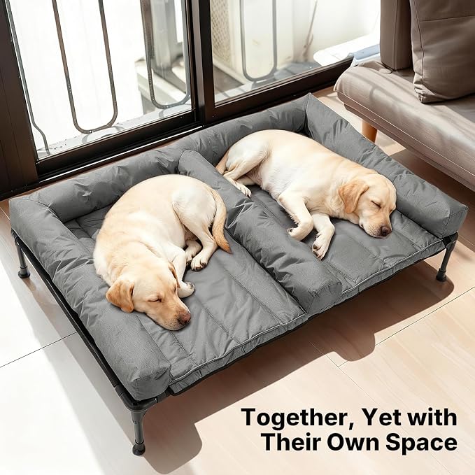 Veehoo Cooling Raised Dog Beds + Waterproof Double Dog Bed Cushion - Image 2