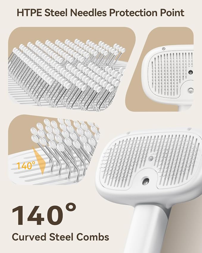 ROJECO 3-in-1 Pet Steam Brush for Cats&Dogs-Pet Spray Hair Removal Detangling - Image 7