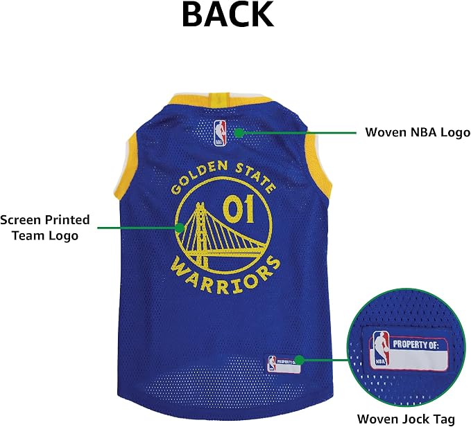 Pets First NBA GOLDEN STATE WARRIORS DOG Jersey, Medium - Image 7