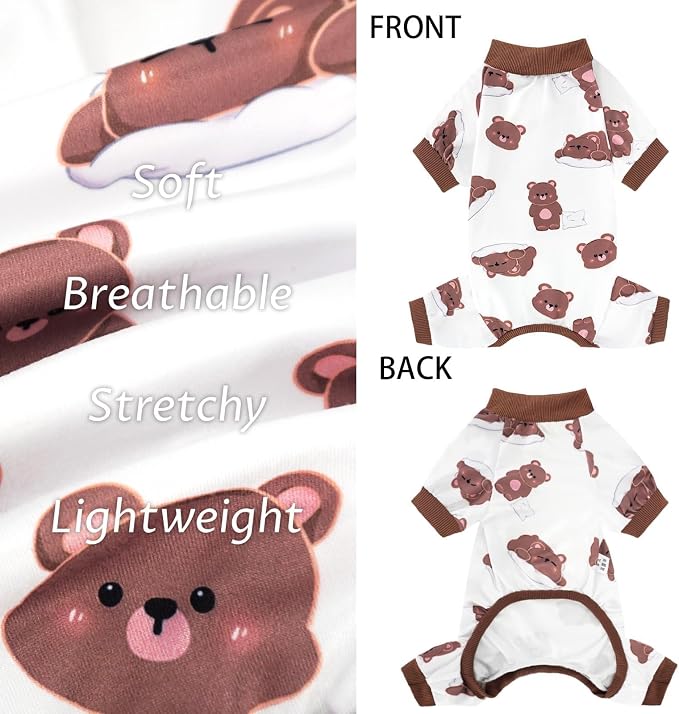 XPUDAC 4 Pack Dog Pajamas for Small Dogs, Puppy Clothes for Boy Girl Strechy - Image 6