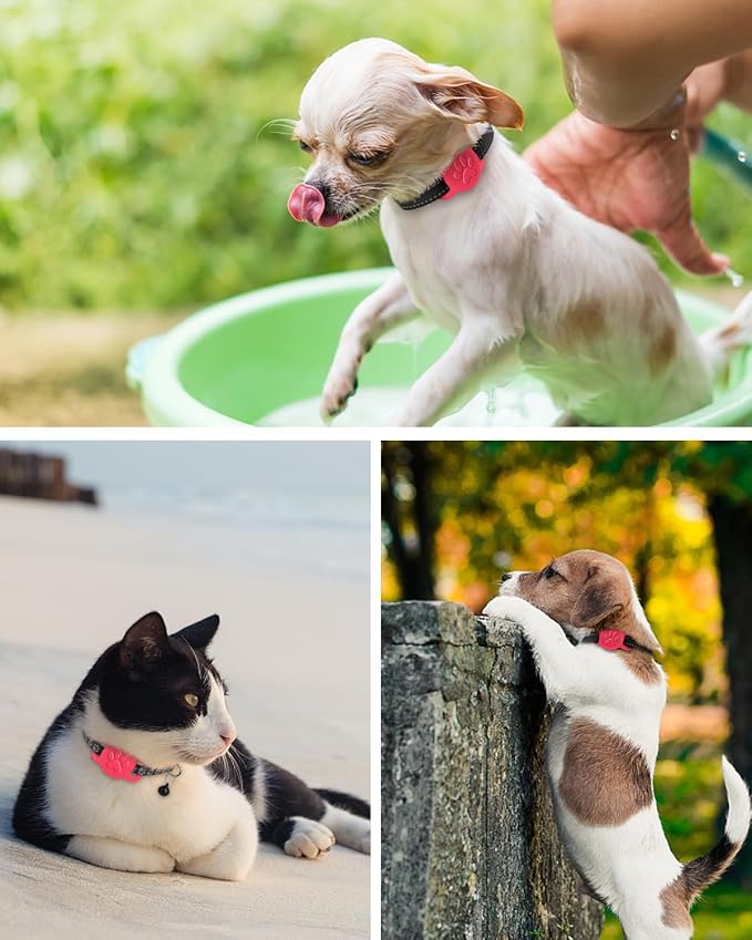 Dynmeow AirTag Cat Collar Holder, Hot-Pink & Soft Cotton Pet Collar Bundle - Image 9