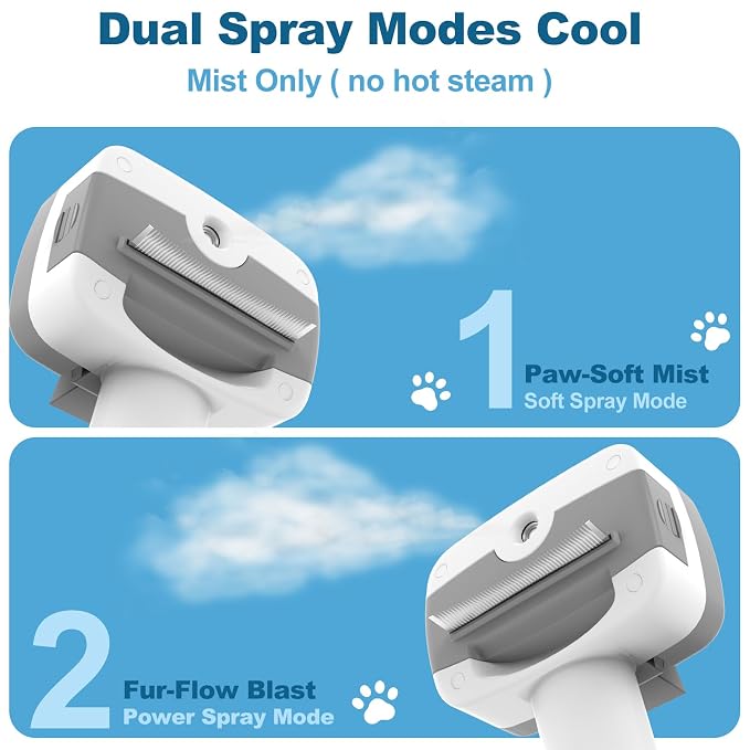 Pet Steam Brush for Dogs & Cats – Self Cleaning, 3 in 1 Hair Removal Comb Steam - Image 3