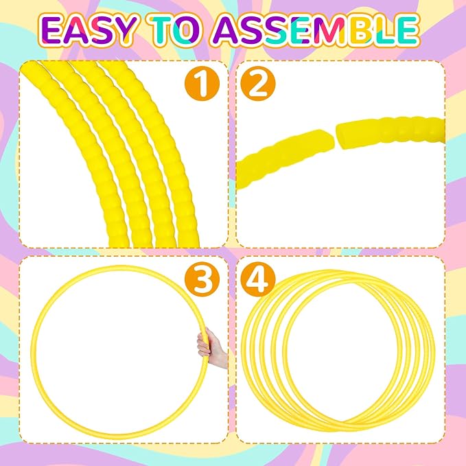 Shappy 6 Pcs Exercise Hoop Detachable Adjustable Plastic Toy Playground Toys - Image 3