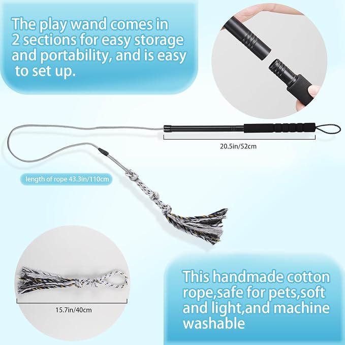 Flirt Pole for Small Medium Dogs, Interactive Chase and Tug of War Outdoor Dog - Image 4