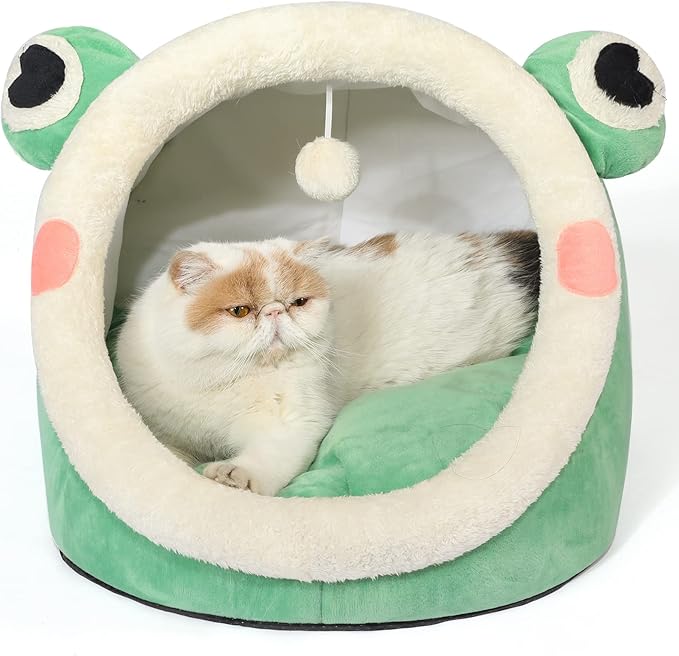Jiupety Cute Cat Bed, Indoor Lovely Velvet Igloo - Image 6