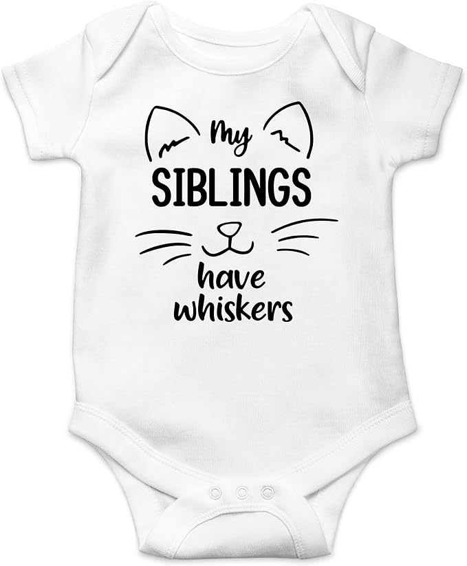 AW Fashions My Siblings Have Whiskers Baby Bodysuit Funny Cute Infant Outfit by AWFashions