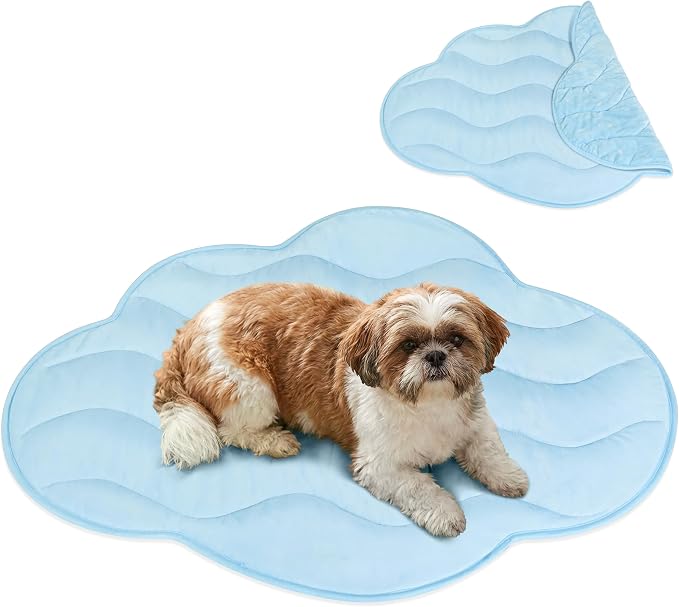 PetAmi Dog Cooling Mat, Cloud Shape, Reversible Cooling Nylon Blanket Soft by PetAmi