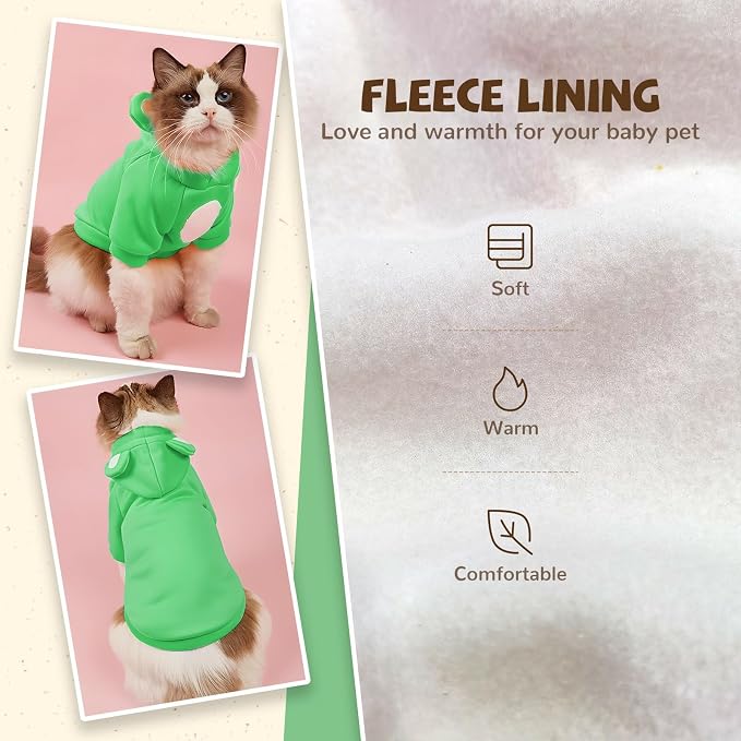 Small Dog Hoodie Soft Warm Fleece Fall Winter Dog Clothes Cute Puppy Sweaters - Image 3