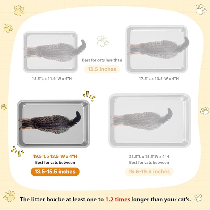 LIHONG Stainless Steel Cat Litter Box, Large Metal Litter Box - Image 9