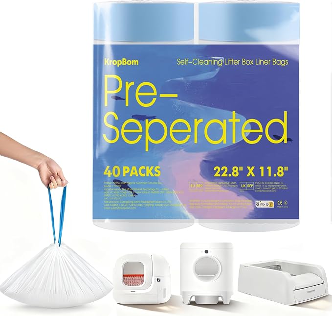 40 Count Automatic Cat Litter Bags Compatible by KropBom