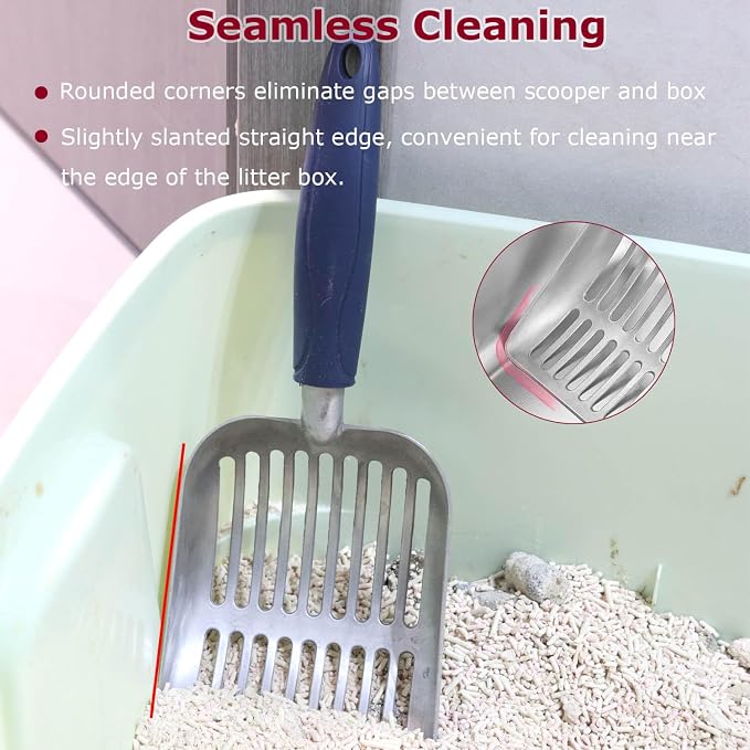 Cat Litter Scoop, Kitty Metal Scooper, Aluminum Alloy Sifter, Kitten Pooper - Image 7
