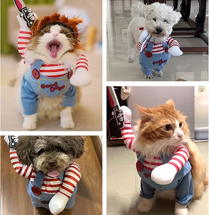 Pet Deadly Dog Costume, Cute Dog Cosplay Halloween Christmas Funny Pet Clothes - Image 5