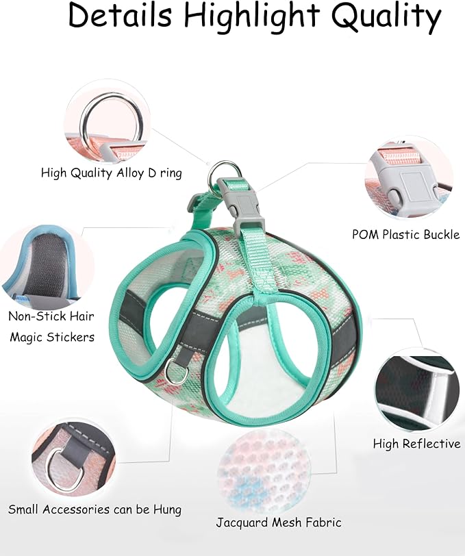 Dog Harness for Small Medium Dogs No Pull, Cat Harness and Leash Set, Step in - Image 5