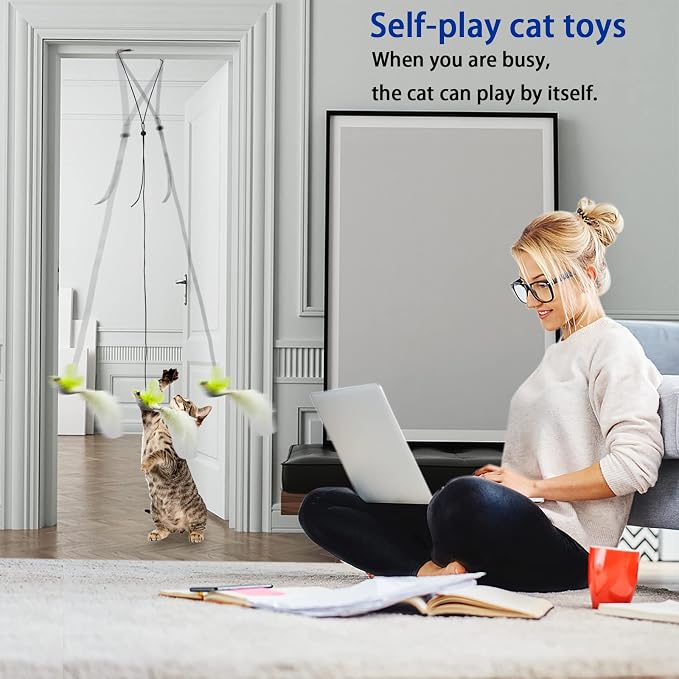 Cat Toys Indoor Hanging Door Retractable Flying Da Bird Cat Toy - Image 2