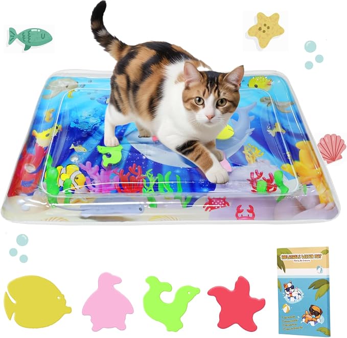 Upgraded Water Sensory Playmat for Cats, Thickened Cat Dog Toys Bored Pet by SupplierforCats