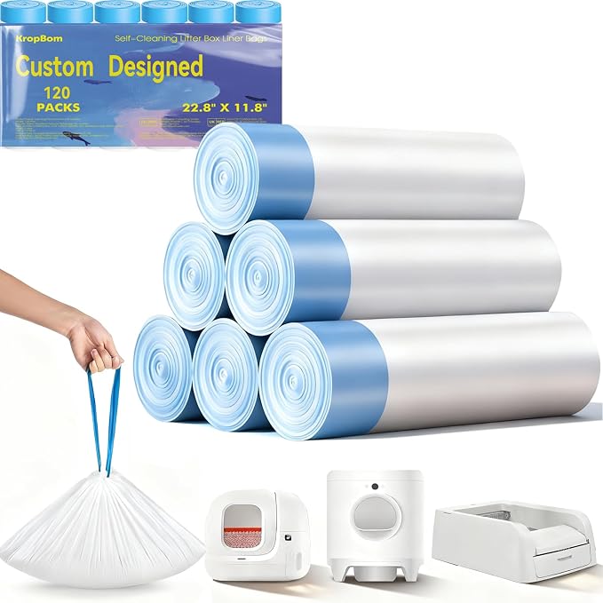 120 Count Automatic Cat Litter Bags Compatible by KropBom