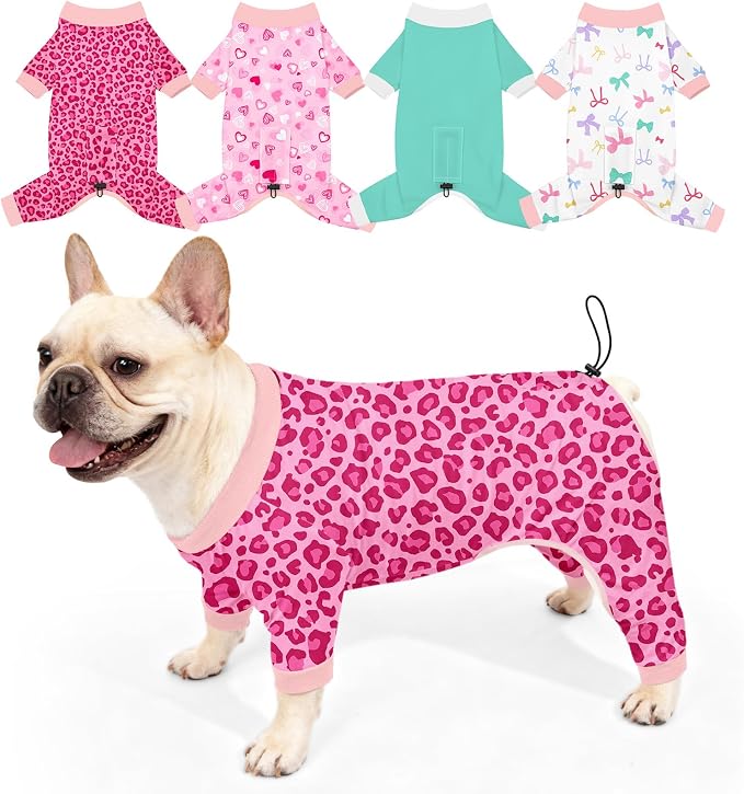Bienbee Dog Pajamas, 4 Pack Dog Recovery Suit Shedding Suit Cute Soft Puppy by Bienbee