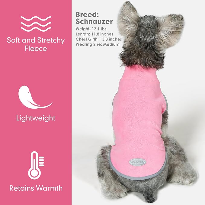 cyeollo 2 Pack Fleece Dog Sweater Vest Dog Sweatshirt Reflective Lightweight - Image 3