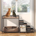 Pet Bunk Bed with Removable Stairs and 2 Drawers, Dogs/Cats Window Perch by Saudism