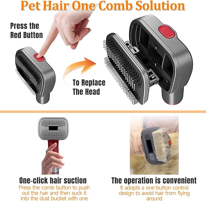 Pet Dog Grooming Attachment Kit, Deshedding Brush Attachment - Image 6