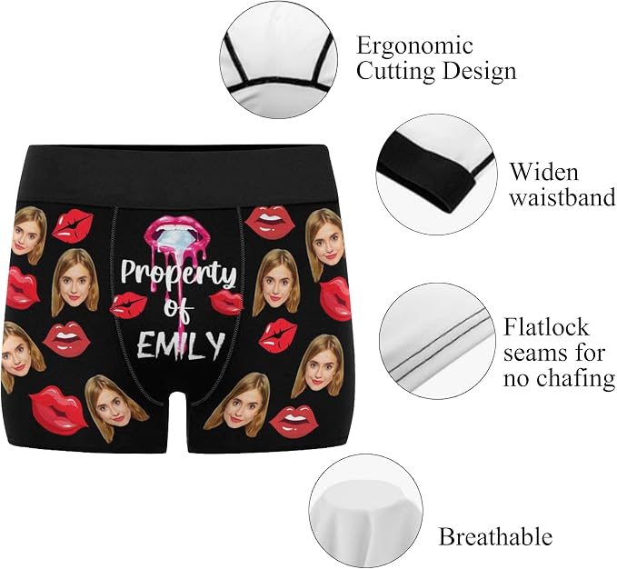 M YESCUSTOM Custom Faces Funny Short Briefs Gift - Image 5