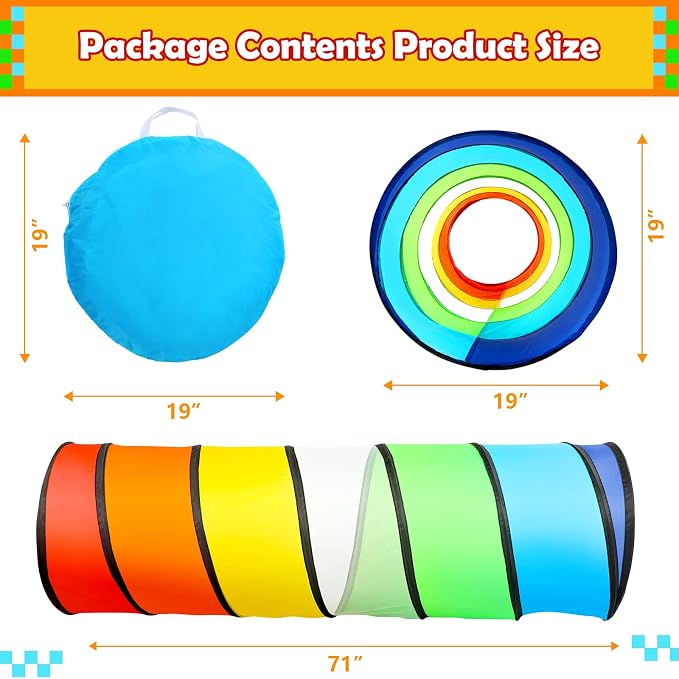 PigPigPen Kids Tunnel for Toddlers, Pop Up Play Tunnel Tent for Babies or Dogs - Image 6