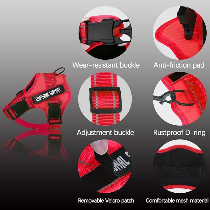 voopet Service Dog Harness, Emotional Support Pet Vest Harness, Reflective - Image 2