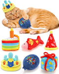 CiyvoLyeen 6Pcs Birthday Themed Catnip Toys Cat Birthday Gift Kitten by CiyvoLyeen