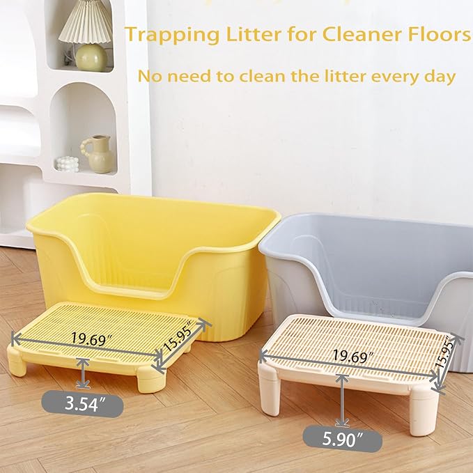 Cat Litter Mat Litter Trapping Mat, 19.69"X15.95"X3.54" Litter Box Mat - Image 2