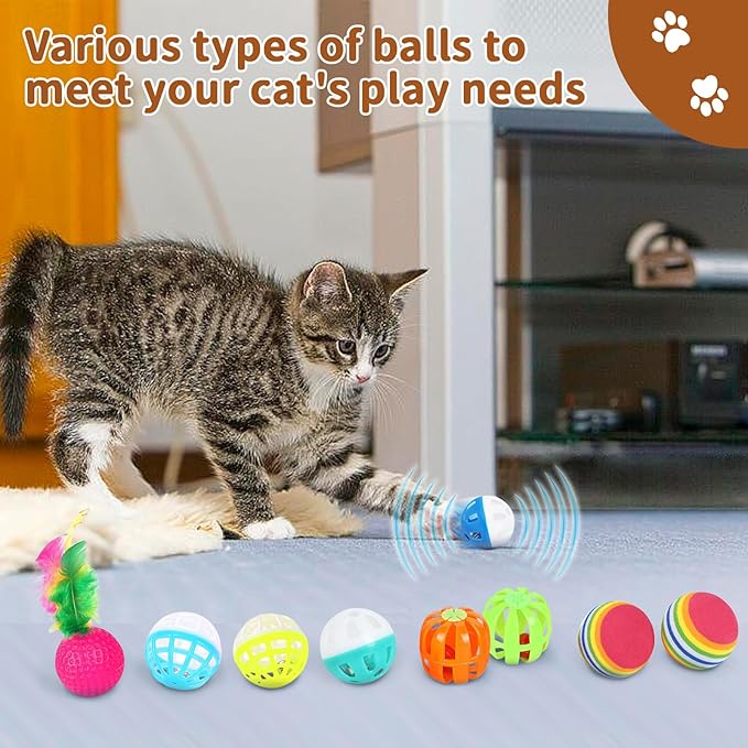 25-Piece Cat Toys Kit with Rainbow Tunnel - Image 6