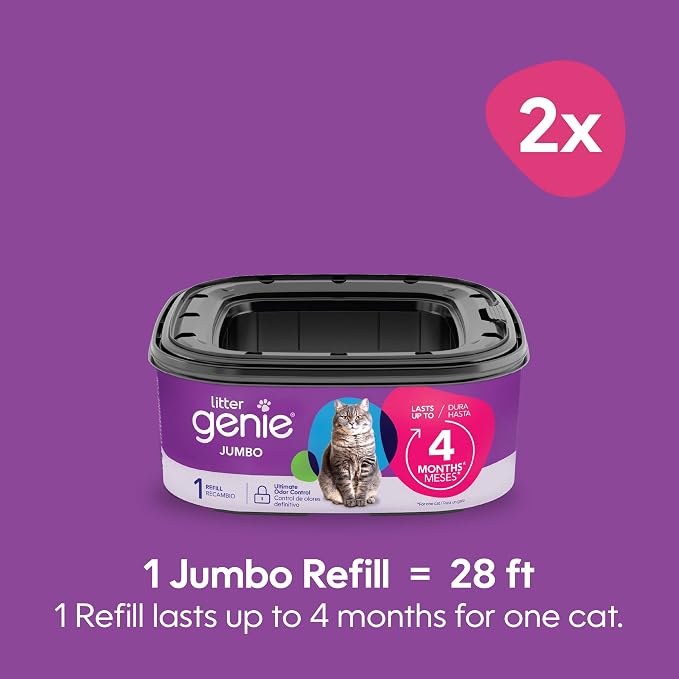 Litter Genie Refill Bags | Jumbo, 56 Total ft | Up to 8 Months of Supply in 2 - Image 2