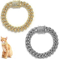 2 Pcs Diamond Cuban Link Kitten Walking Collar by Unknown