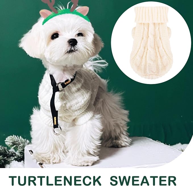 2 Pack Dog Sweaters for Small Dogs, Chihuahua Yorkie Sweater, Puppy Clothes - Image 8