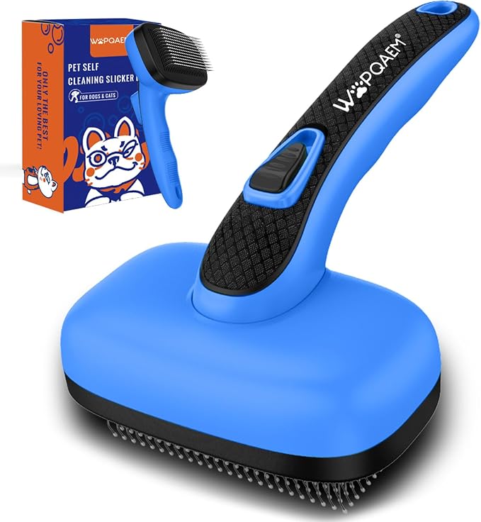 Self Cleaning Slicker Brush for Dog, Skin Friendly Shedding & Grooming Tool for by WOPQAEM%C2%AE